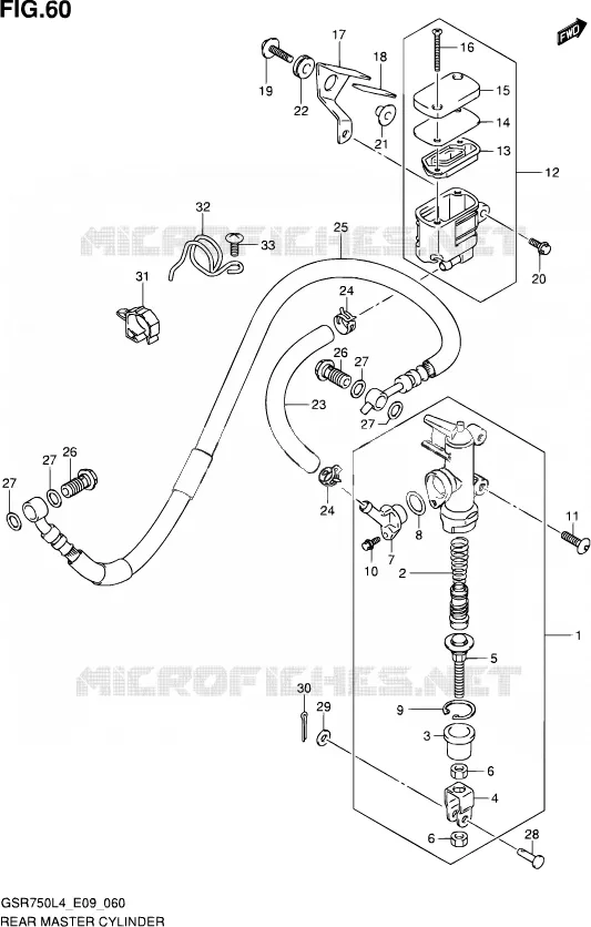 MAITRE CYLINDRE ARRIERE Suzuki MOTO 750 GSR 2014  GSR750 L4 (E09)
