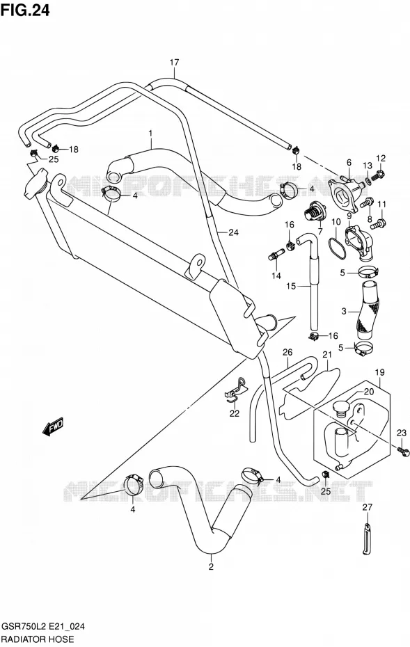 DURITE DE RADIATEUR Suzuki MOTO 750 GSR 2012  GSR750AL2(E24)
