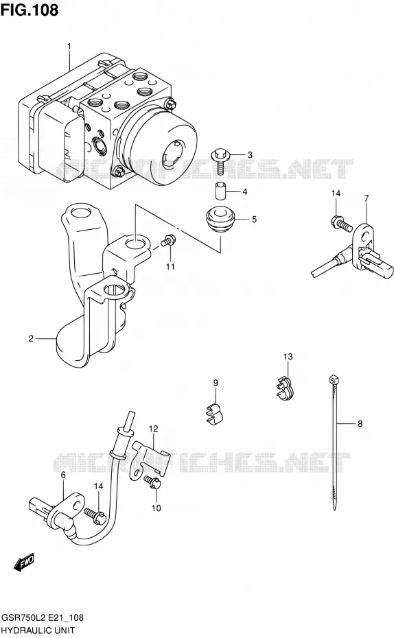 SYSTÈME ABS (GSR750AL2 E21) Suzuki MOTO 750 GSR 2012  GSR750AL2(E24)