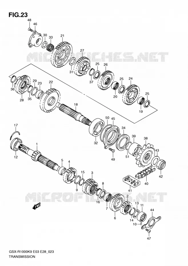 TRANSMISSION Suzuki MOTO 1000 GSX-R 2009  GSX-R1000 K9 (E03,E28,E33)