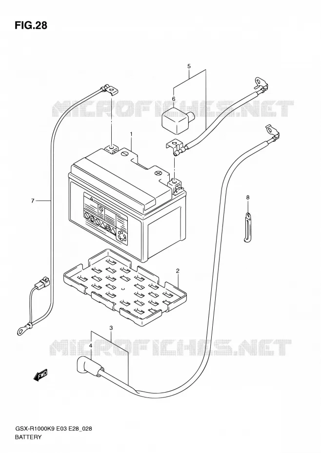 BATTERIE Suzuki MOTO 1000 GSX-R 2010  GSX-R1000 L0/GSX-R1000Z L0 (E03,E28,E33)