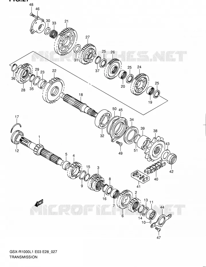 TRANSMISSION Suzuki MOTO 1000 GSX-R 2011  GSX-R1000 L1 (E03,E28,E33)