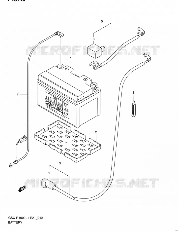 BATTERIE (GSX-R1000L1 E14) Suzuki MOTO 1000 GSX-R 2011  GSX-R1000L1(E14)