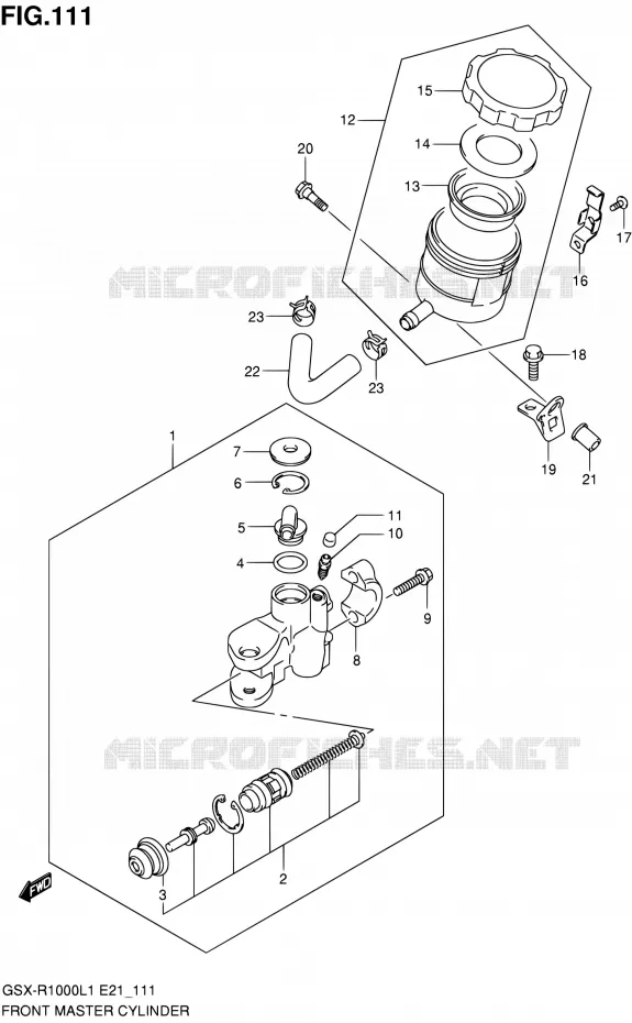 MAITRE CYLINDRE AVANT Suzuki MOTO 1000 GSX-R 2011  GSX-R1000L1(E14)