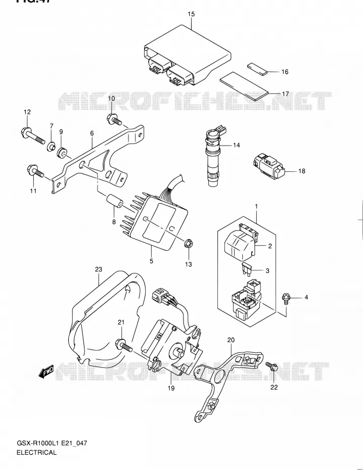 PARTIE ELECTRIQUE (GSX-R1000L1 E24) Suzuki MOTO 1000 GSX-R 2011  GSX-R1000L1(E14)