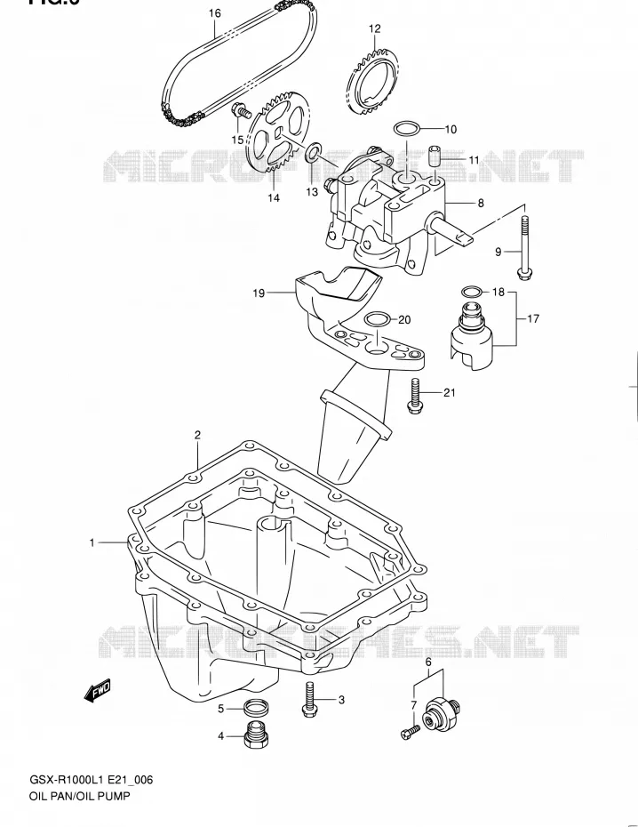 CARTER INFERIEUR - POMPE A HUILE Suzuki MOTO 1000 GSX-R 2011  GSX-R1000L1(E24)