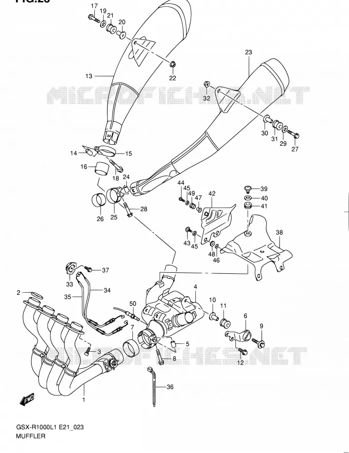 SILENCIEUX (GSX-R1000L1 E14) Suzuki MOTO 1000 GSX-R 2011  GSX-R1000L1(E24)