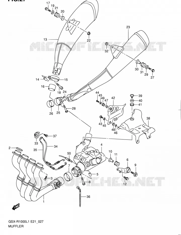 SILENCIEUX (GSX-R1000UFL1 E21) Suzuki MOTO 1000 GSX-R 2011  GSX-R1000L1(E24)