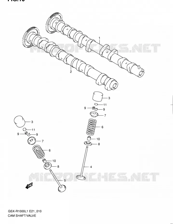 ARBRE A CAMES - VALVE Suzuki MOTO 1000 GSX-R 2011  GSX-R1000L1(E51)