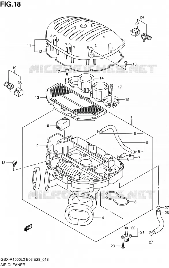 FILTRE A AIR Suzuki MOTO 1000 GSX-R 2012  GSX-R1000 L2 (E03,E28,E33)