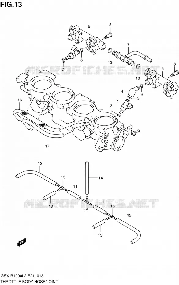 SYSTÈME D'INJECTION Suzuki MOTO 1000 GSX-R 2012  GSX-R1000L2(E24)