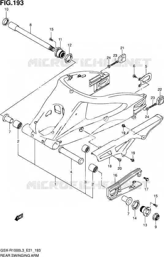 BRAS OSCILLANT ARRIERE (GSX-R1000ZL3 E21) Suzuki MOTO 1000 GSX-R 2013  GSX-R1000 L3 (E21)