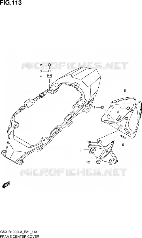 CARENAGE CENTRAL (GSX-R1000L3 E24) Suzuki MOTO 1000 GSX-R 2013  GSX-R1000 L3 (E21)