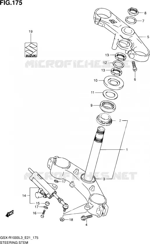 COLONNE DE DIRECTION Suzuki MOTO 1000 GSX-R 2013  GSX-R1000 L3 (E21)