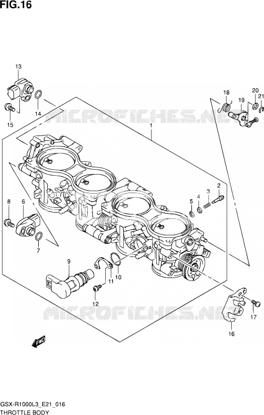 CORPS DE PAPILLON (GSX-R1000ZL3 E24) Suzuki MOTO 1000 GSX-R 2013  GSX-R1000 L3 (E21)