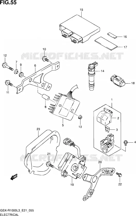 PARTIE ELECTRIQUE (GSX-R1000L3 E24) Suzuki MOTO 1000 GSX-R 2013  GSX-R1000 L3 (E21)