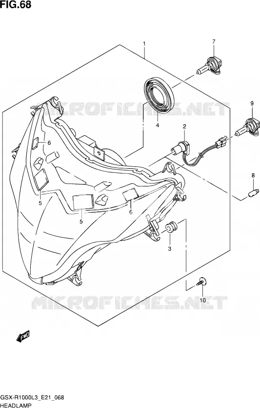 PHARE (GSX-R1000UFL3 E21) Suzuki MOTO 1000 GSX-R 2013  GSX-R1000 L3 (E21)