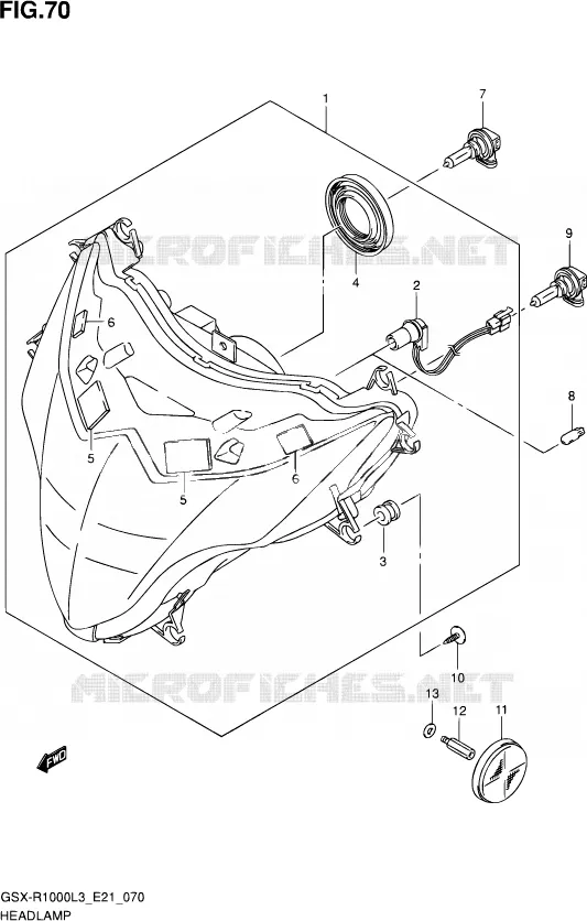 PHARE (GSX-R1000ZL3 E24) Suzuki MOTO 1000 GSX-R 2013  GSX-R1000 L3 (E21)