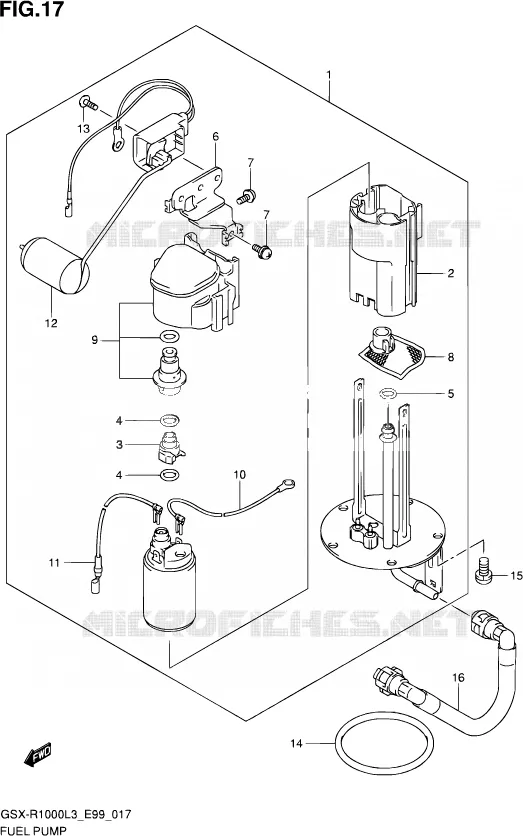 POMPE A ESSENCE Suzuki MOTO 1000 GSX-R 2013  GSX-R1000 L3 (E99)