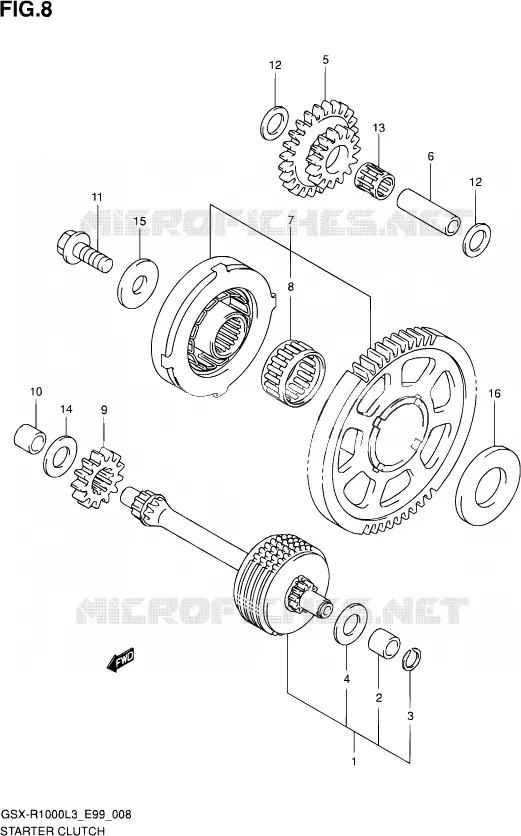 ROUE LIBRE DE DEMARREUR Suzuki MOTO 1000 GSX-R 2013  GSX-R1000 L3 (E99)