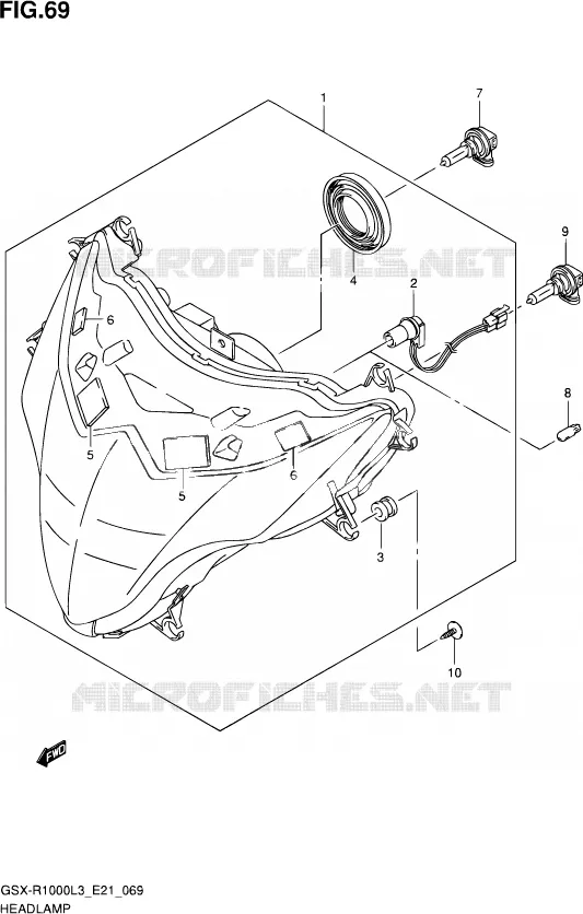 PHARE (GSX-R1000ZL3 E21) Suzuki MOTO 1000 GSX-R 2013  GSX-R1000 L3/GSX-R1000Z L3 (E24)