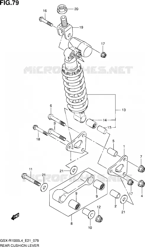 BIELLETTE D'AMORTISSEUR (GSX-R1000UFL4 E21) Suzuki MOTO 1000 GSX-R 2014  GSX-R1000 L4  (E21)