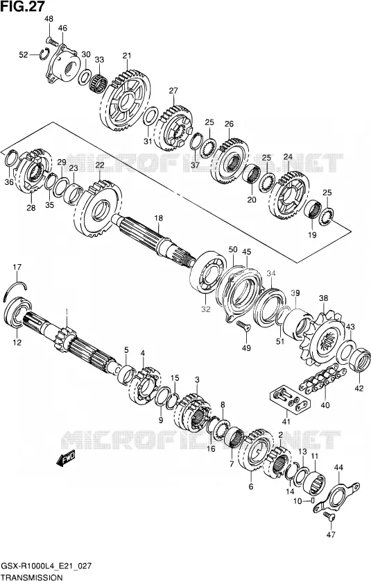 TRANSMISSION Suzuki MOTO 1000 GSX-R 2014  GSX-R1000 L4  (E21)