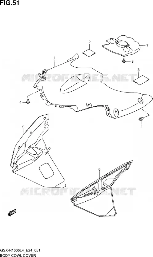 CARENAGES INTERIEURS Suzuki MOTO 1000 GSX-R 2014  GSX-R1000 L4  (E24)
