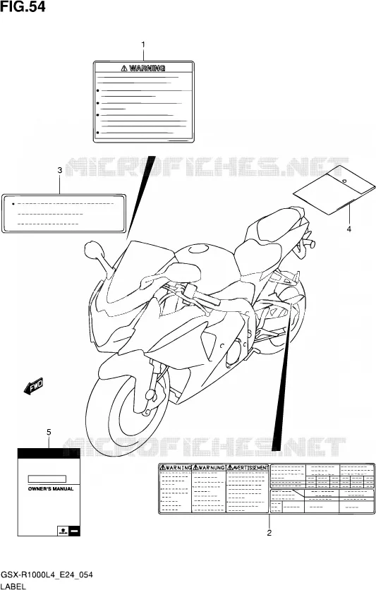 ETIQUETTE Suzuki MOTO 1000 GSX-R 2014  GSX-R1000 L4  (E24)