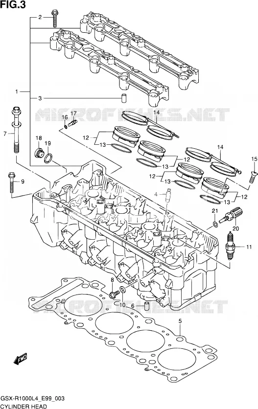 CULASSE Suzuki MOTO 1000 GSX-R 2014  GSX-R1000 L4  (E99)