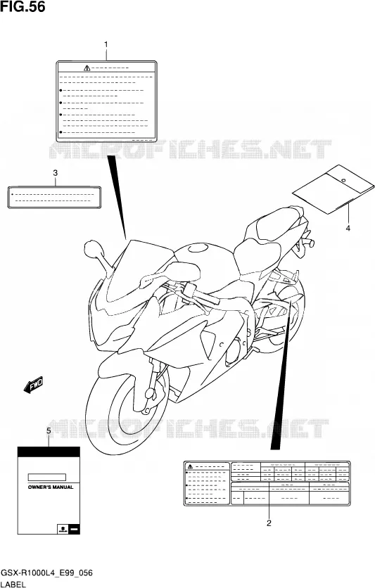 ETIQUETTE Suzuki MOTO 1000 GSX-R 2014  GSX-R1000 L4  (E99)