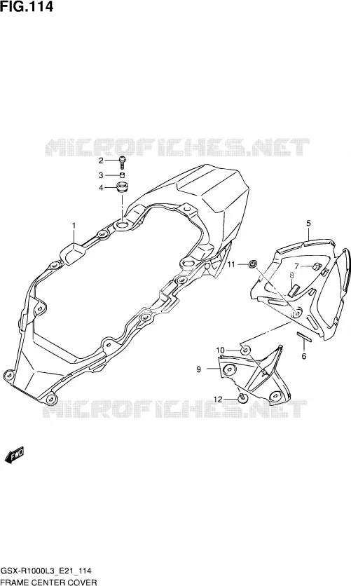 CARENAGE CENTRAL (GSX-R1000UFL3 E21) Suzuki MOTO 1000 GSX-R 2012  GSX-R1000UF L3 (E21)