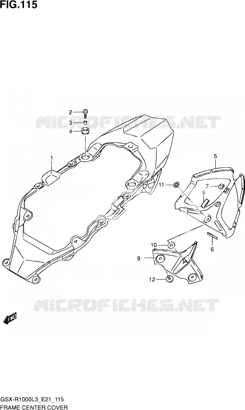 CARENAGE CENTRAL (GSX-R1000ZL3 E21) Suzuki MOTO 1000 GSX-R 2013  GSX-R1000Z L3 (E21)