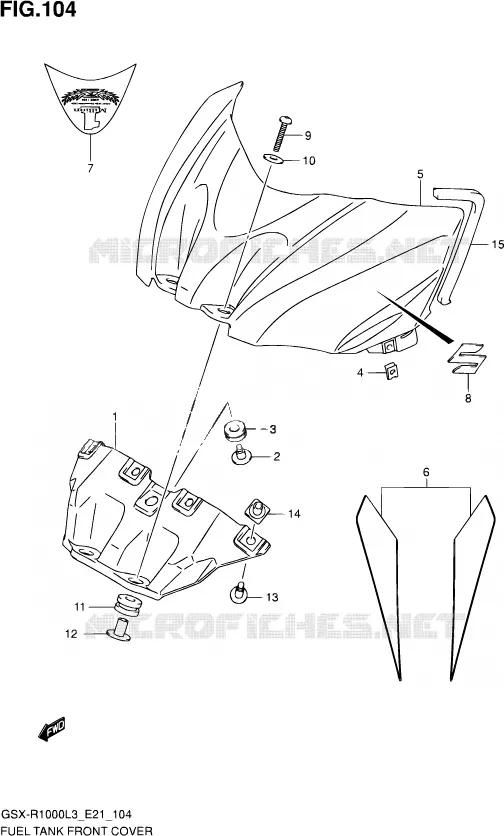 COUVRE RESERVOIR (GSX-R1000ZL3 E24) Suzuki MOTO 1000 GSX-R 2013  GSX-R1000Z L3 (E21)