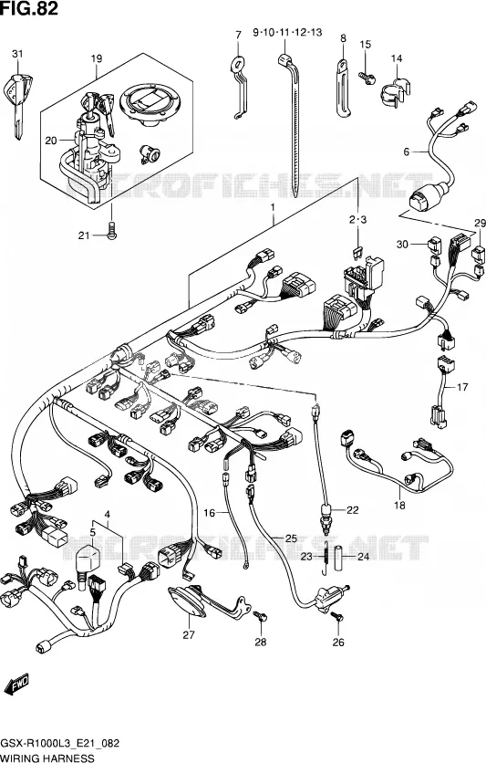FAISCEAU ELECTRIQUE (GSX-R1000ZL3 E21) Suzuki MOTO 1000 GSX-R 2013  GSX-R1000Z L3 (E21)