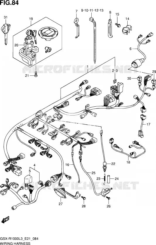 FAISCEAU ELECTRIQUE (GSX-R1000ZUFL3 E21) Suzuki MOTO 1000 GSX-R 2013  GSX-R1000Z L3 (E21)