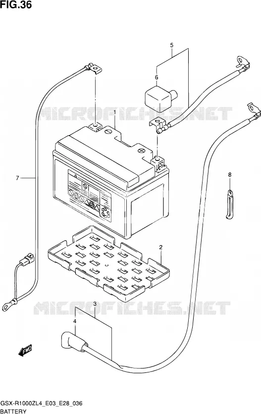 BATTERIE (GSX-R1000ZL4 E33) Suzuki MOTO 1000 GSX-R 2014  GSX-R1000Z L4 (E03,E28)