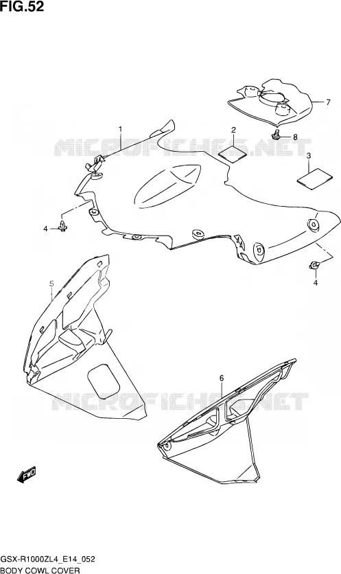 CARENAGES INTERIEURS Suzuki MOTO 1000 GSX-R 2014  GSX-R1000Z L4 (E14)