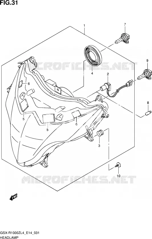 PHARE Suzuki MOTO 1000 GSX-R 2014  GSX-R1000Z L4 (E14)