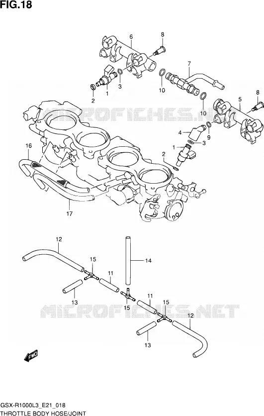 SYSTÈME D'INJECTION (GSX-R1000L3 E21) Suzuki MOTO 1000 GSX-R 2013  GSX-R1000ZUF L3 (E21)