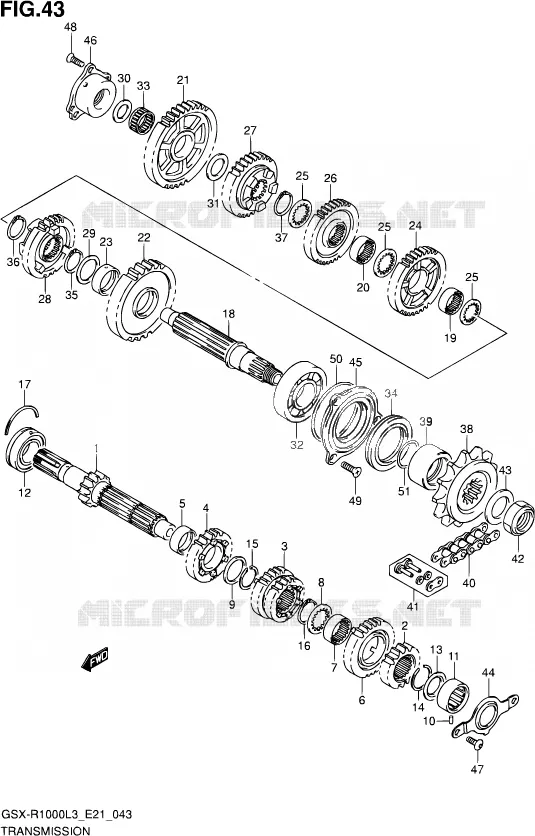 TRANSMISSION Suzuki MOTO 1000 GSX-R 2013  GSX-R1000ZUF L3 (E21)