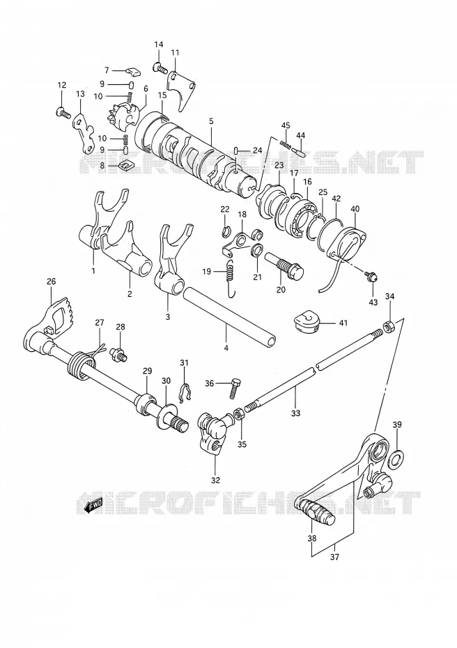 ENSEMBLE SELECTEUR DE VITESSES Suzuki MOTO 1100 GSX-R 1992  GSX-R1100 M (E03,E28,E33)