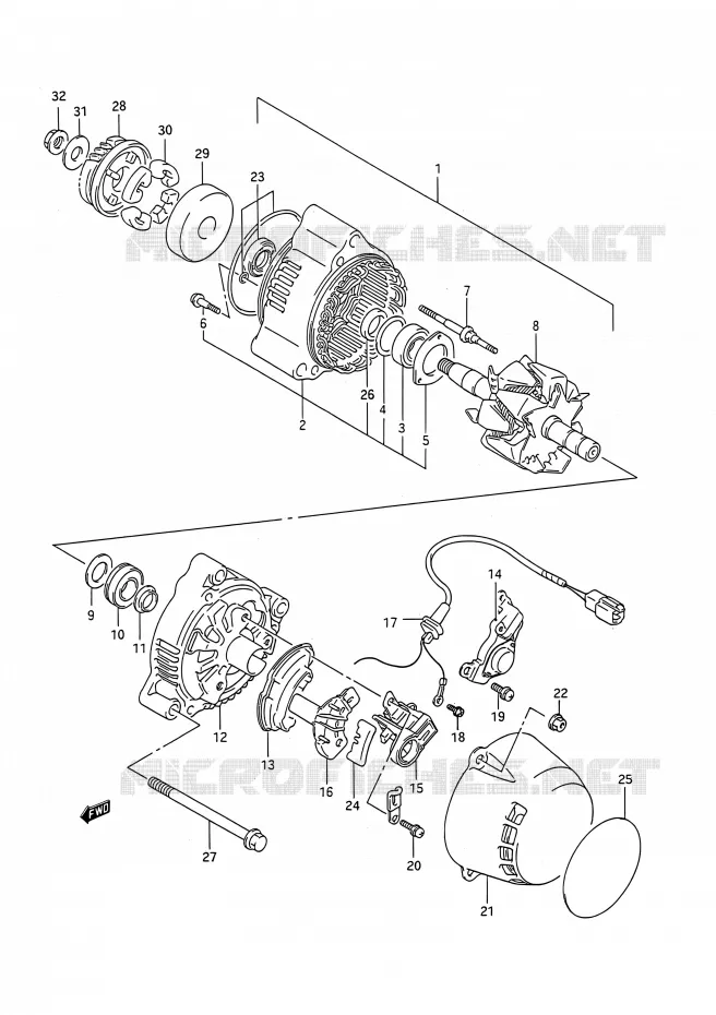 ALTERNATEUR Suzuki MOTO 1100 GSX-R 1992  GSX-R1100 N (E03,E28,E33)