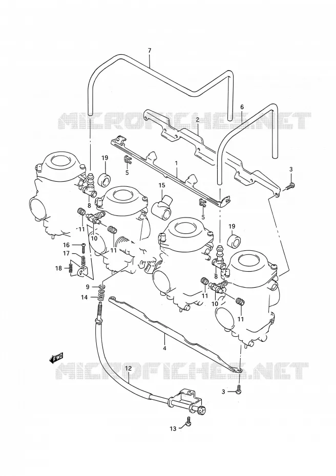 PIECES EXTERNES CARBURATEUR Suzuki MOTO 1100 GSX-R 1992  GSX-R1100 N (E03,E28,E33)