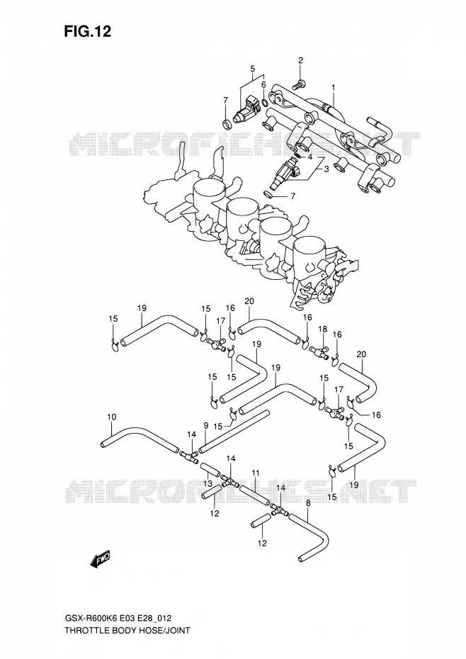 SYSTÈME D'INJECTION Suzuki MOTO 600 GSX-R 2006  GSX-R600 K6 (E03,E28,E33)