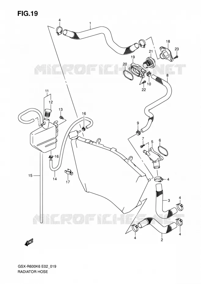 DURITE DE RADIATEUR Suzuki MOTO 600 GSX-R 2007  GSX-R600K7(E19)