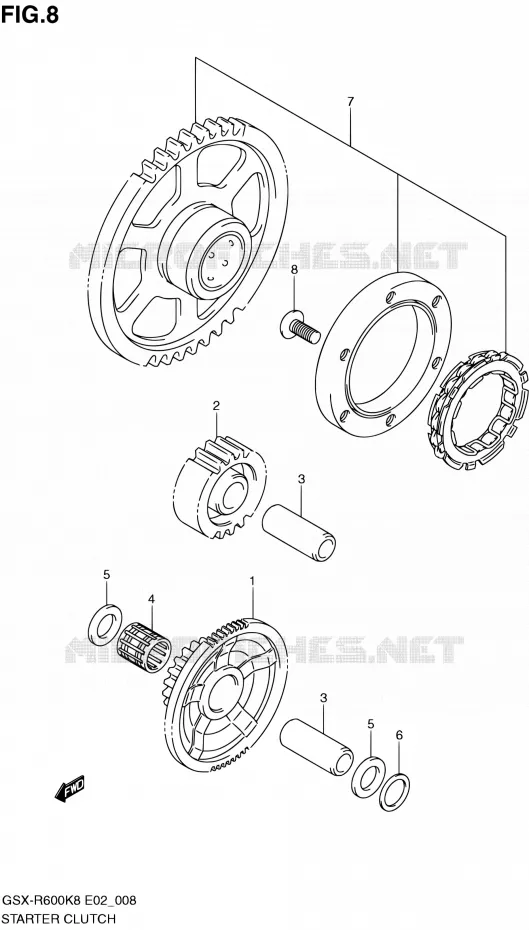 ROUE LIBRE DE DEMARREUR Suzuki MOTO 600 GSX-R 2009  GSX-R600 K9 (E02,E19,E24)