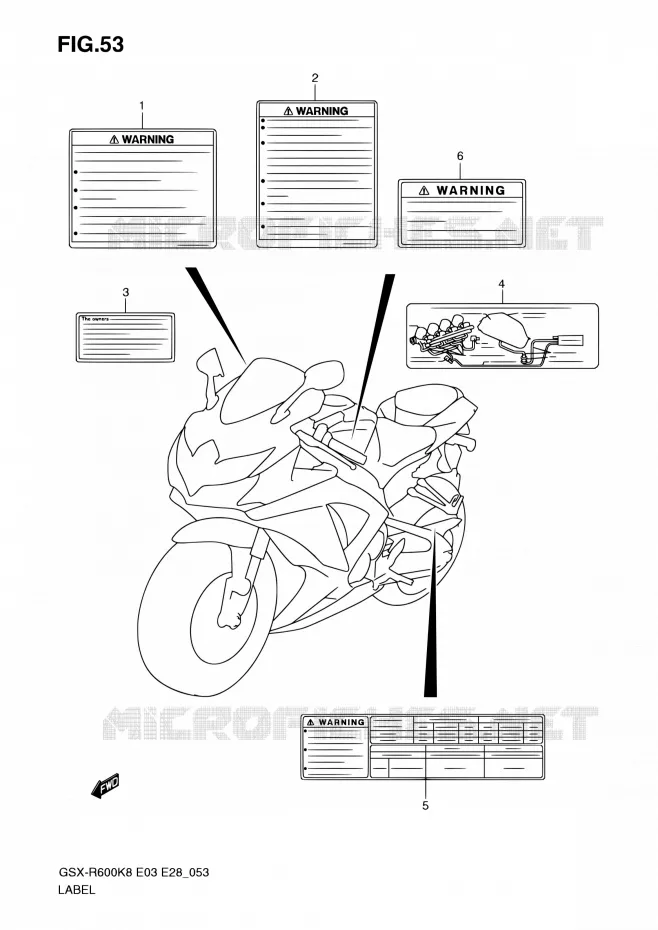 ETIQUETTE Suzuki MOTO 600 GSX-R 2009  GSX-R600 K9 (E03,E28,E33)