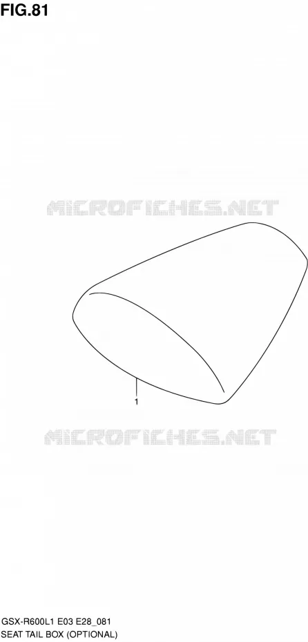 CAPOT DE SELLE (OPTIONAL) Suzuki MOTO 600 GSX-R 2011  GSX-R600 L1 (E03,E28,E33)