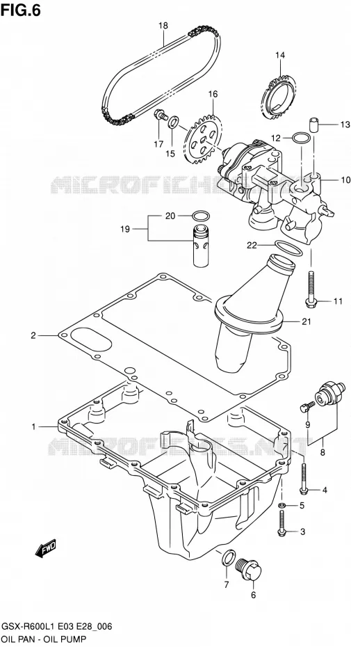 CARTER INFERIEUR - POMPE A HUILE Suzuki MOTO 600 GSX-R 2011  GSX-R600 L1 (E03,E28,E33)
